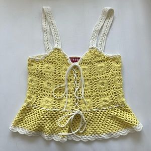 Staud crochet shrimp top daffodil